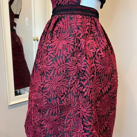 Few Moda New York Red embroidered Open Back Cocktail Dress, Size Small - Picture 6 of 16